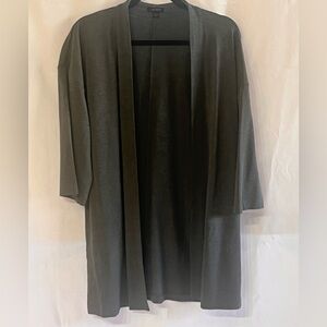 J Jill Wearever Collection Charcoal Gray Open-Front Cardigan